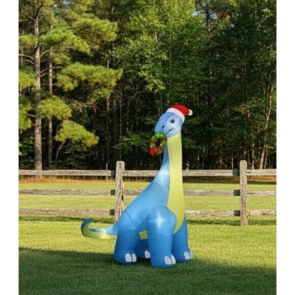 🆕12FT Christmas Inflatable Dinosaur Built-in Bright Light Outdoor Decoration - Picture 3 of 8